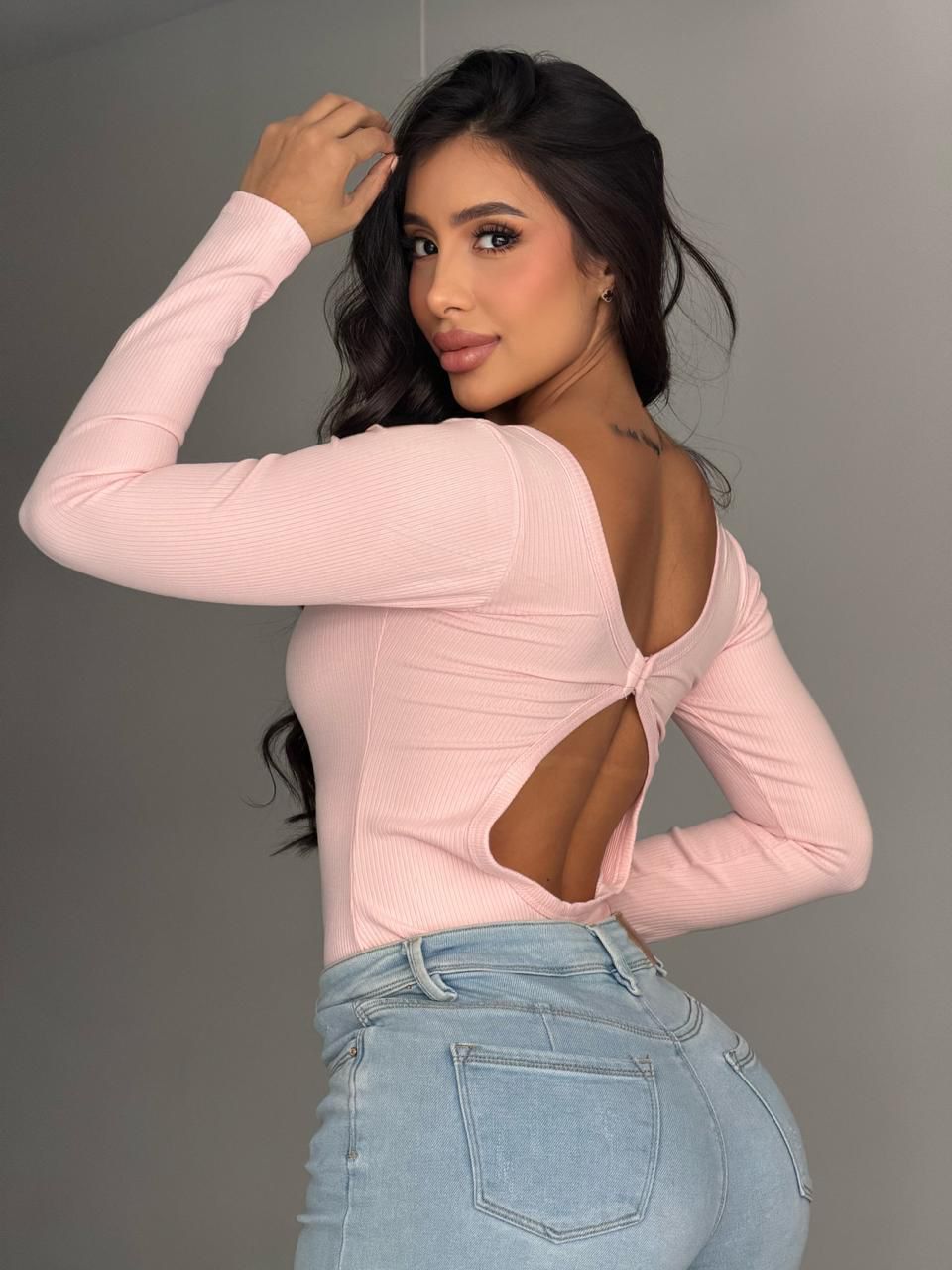 Body Manga Larga Pink Glow
