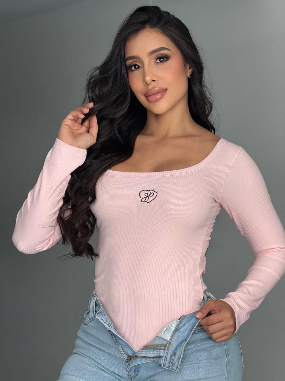 Body Manga Larga Pink Glow