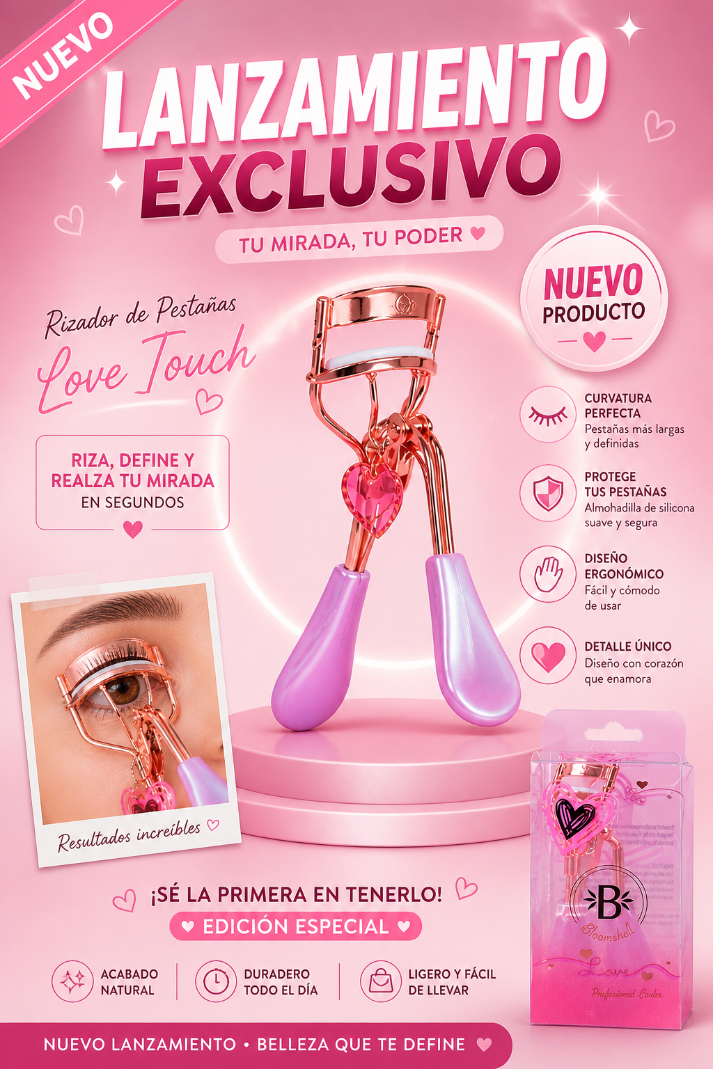 Rizador de Pestañas GlamCurl LoveTouch